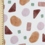 Waffelstoff geometrische Figuren | Rosa - Stofftime
