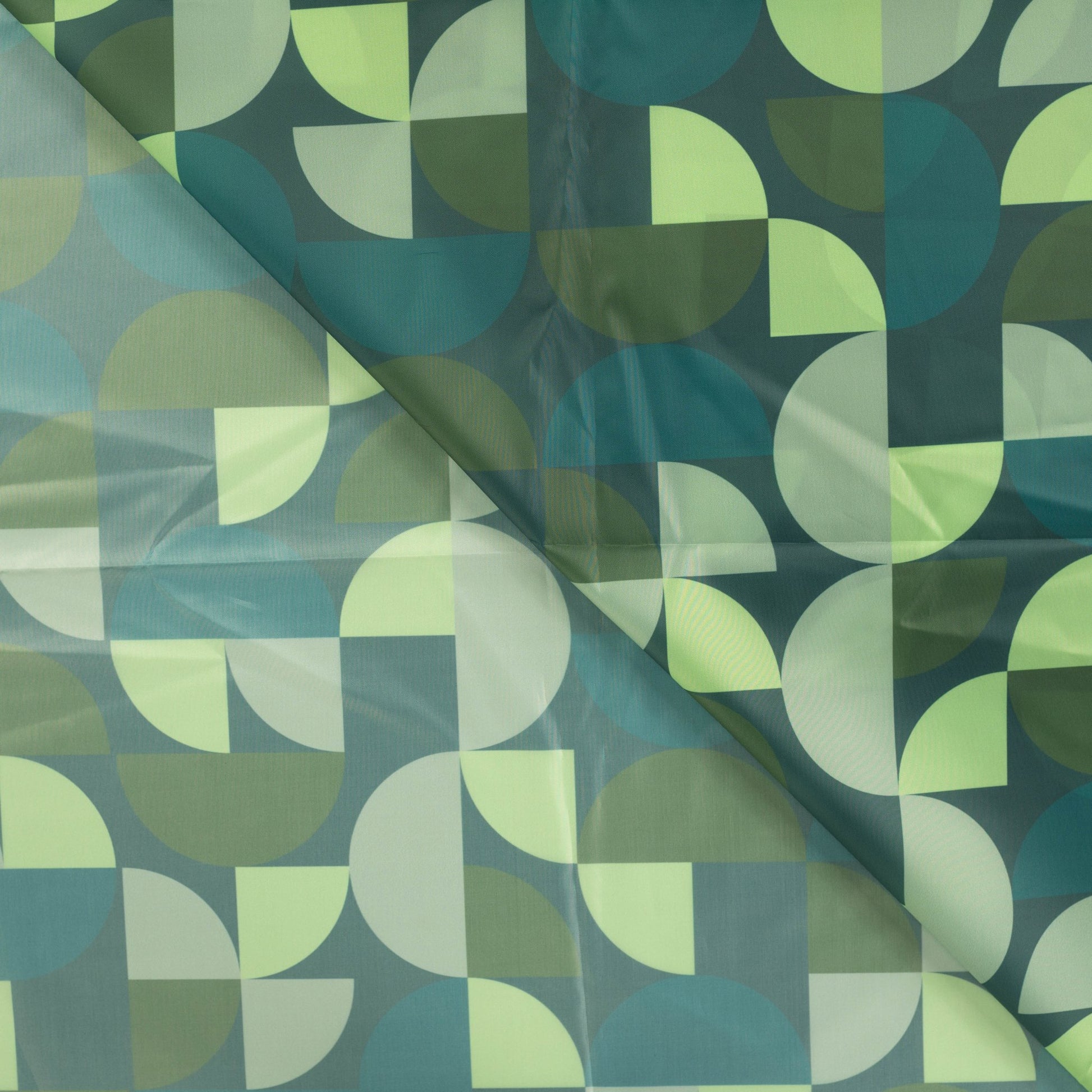 Wasserabweisender Poncho Stoff Geometrisch | Grün - Stofftime