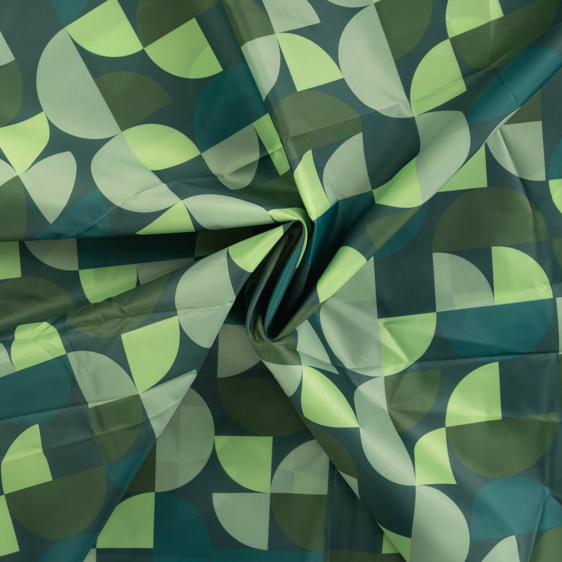 Wasserabweisender Poncho Stoff Geometrisch | Grün - Stofftime