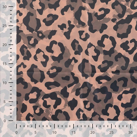 Wasserabweisender Poncho Stoff Leoparden Flecken | Taupe - Stofftime