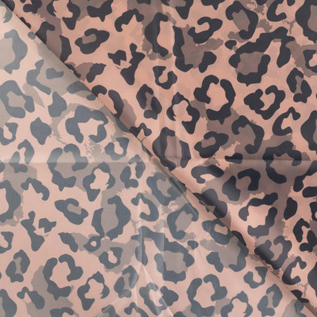 Wasserabweisender Poncho Stoff Leoparden Flecken | Taupe - Stofftime