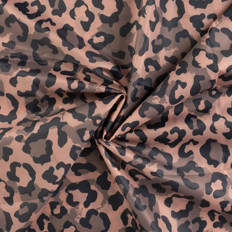 Wasserabweisender Poncho Stoff Leoparden Flecken | Taupe - Stofftime